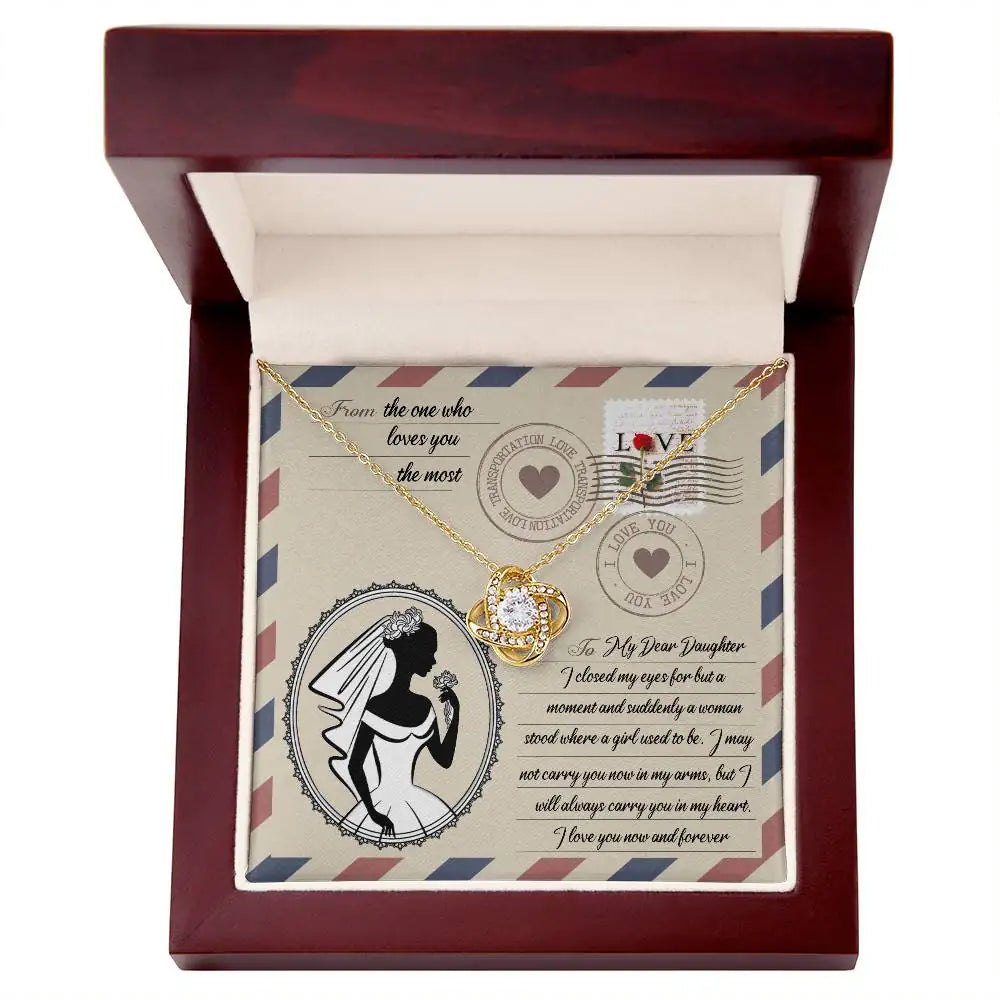 To My Dear Daughter - In My Arms - Love Knot Necklace LN, WED0000015LN - Sweet Yasmin 21