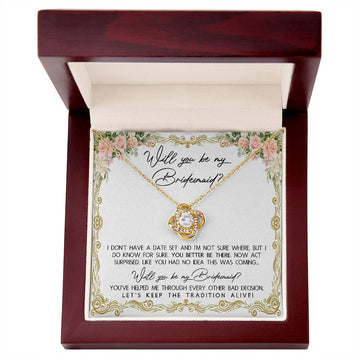 Will You Be My Bridesmaid - Love Knot Necklace LN, WED0000011LN