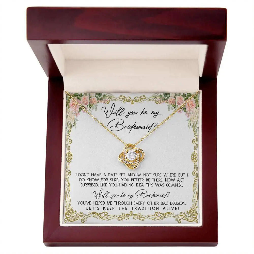 Will You Be My Bridesmaid - Love Knot Necklace LN, WED0000011LN - Sweet Yasmin 21
