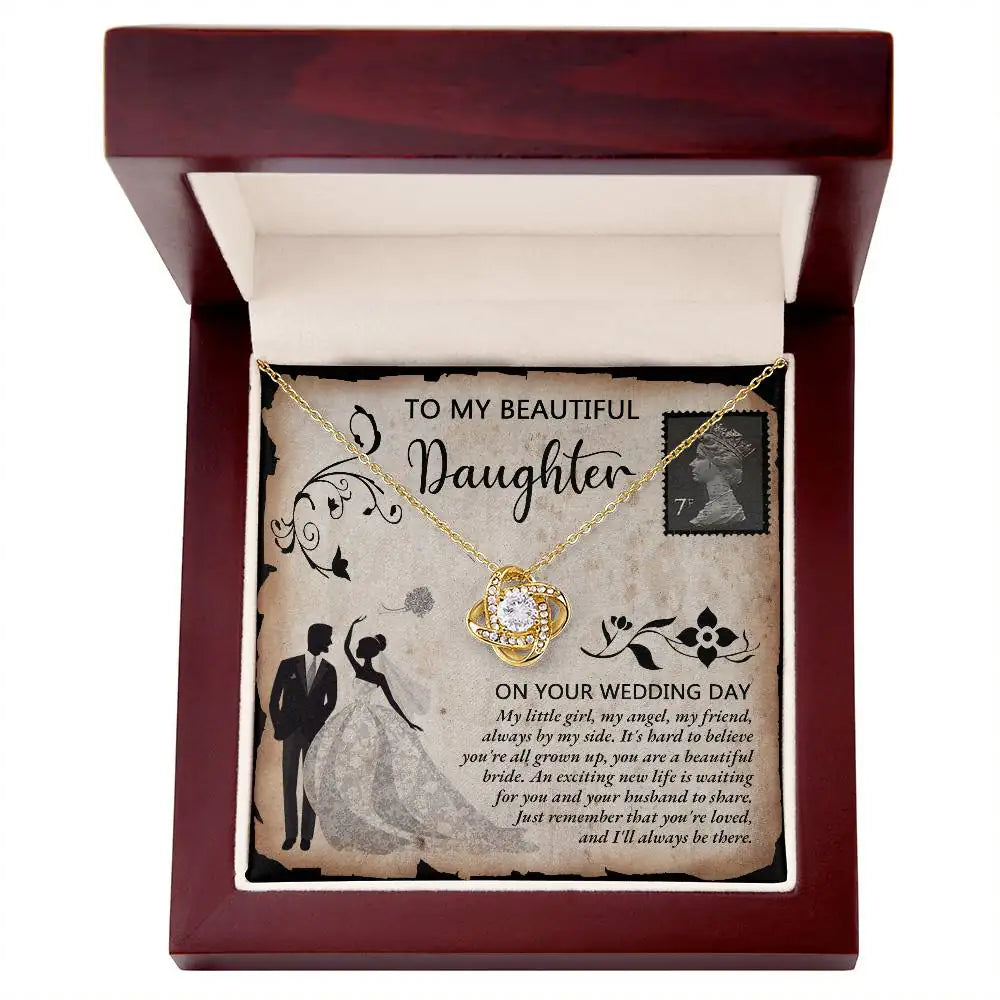 To My Beautiful Daughter - My Little Girl - Love Knot Necklace LN, WED0000014LN - Sweet Yasmin 21