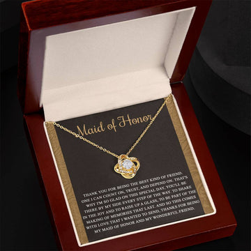 Maid of Honor - The Best Kind of Friend - Love Knot Necklace LN, WED0000018LN