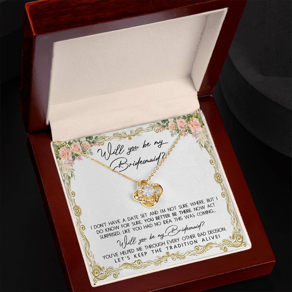 Will You Be My Bridesmaid - Love Knot Necklace LN, WED0000011LN