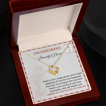 To The Most Beautiful Bride - Cherish You - Love Knot Necklace LN, WED0000008LN