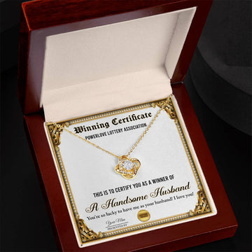 My Wife - Winner Of My Heart & Handsome Husband - Love Knot Necklace LN, WIF0000006LN