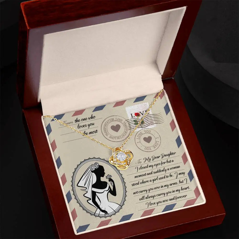 To My Dear Daughter - In My Arms - Love Knot Necklace LN, WED0000015LN - Sweet Yasmin 21