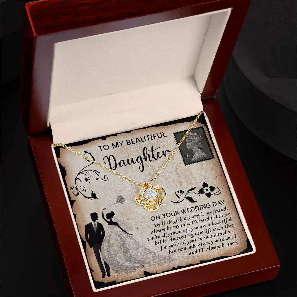 To My Beautiful Daughter - My Little Girl - Love Knot Necklace LN, WED0000014LN - Sweet Yasmin 21