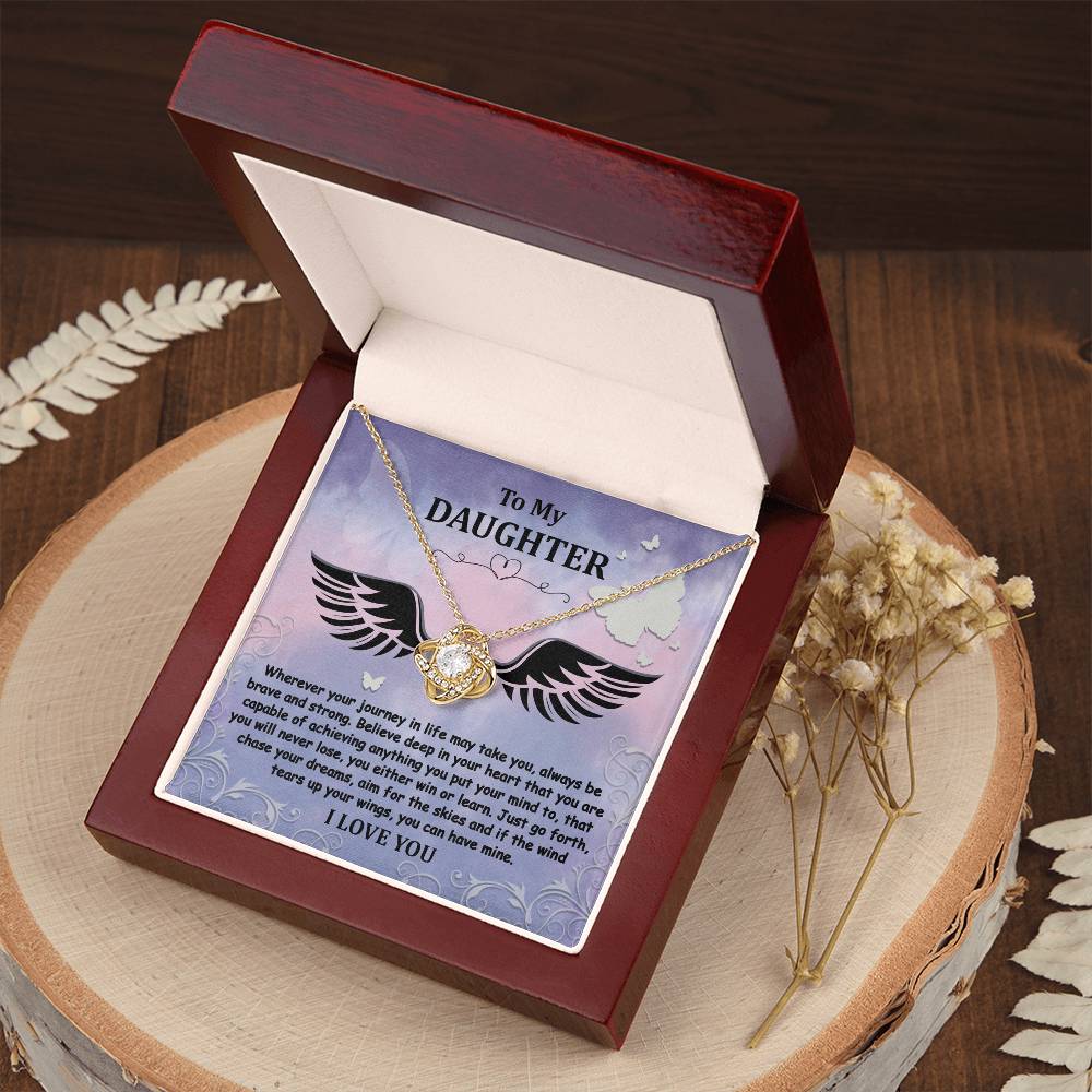 To My Daughter - Brave And Strong - Angel Wings - Love Knot LN, DAU0000015LN - Sweet Yasmin 21