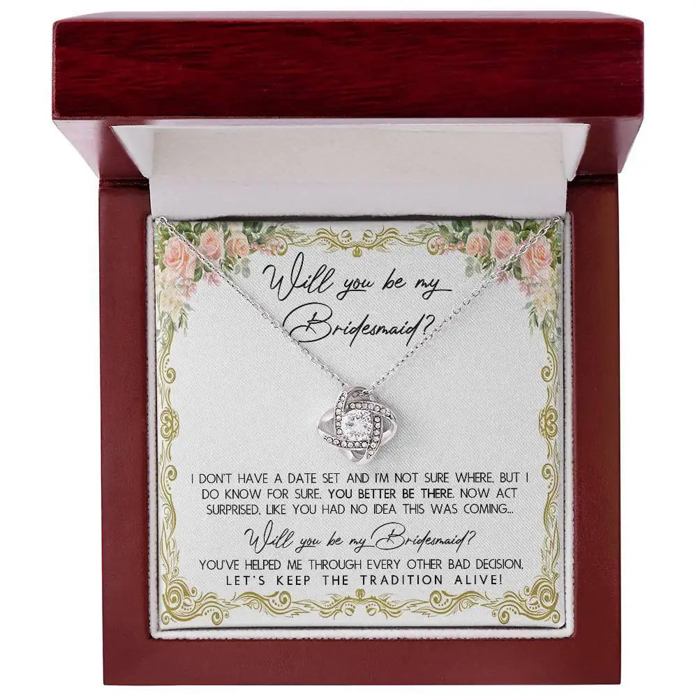 Will You Be My Bridesmaid - Love Knot Necklace LN, WED0000011LN - Sweet Yasmin 21