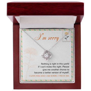 I'm Sorry - Another Chance - Make It Right  - Love Knot Silver Necklace LN, APZ0000007LN