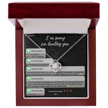 I'm Sorry For Hurting You - Make It Up To You - No Life Without You  - Love Knot Silver Necklace LN, APZ0000011LN