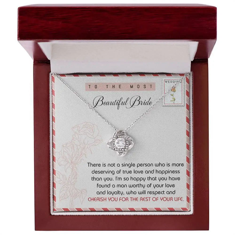 To The Most Beautiful Bride - Cherish You - Love Knot Necklace LN, WED0000008LN - Sweet Yasmin 21