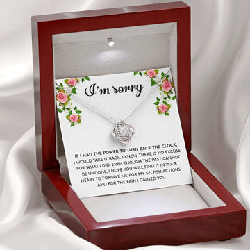 I'm Sorry - Make It Right - Forgive Me In Your Heart  - Love Knot Silver Necklace LN, APZ0000014LN