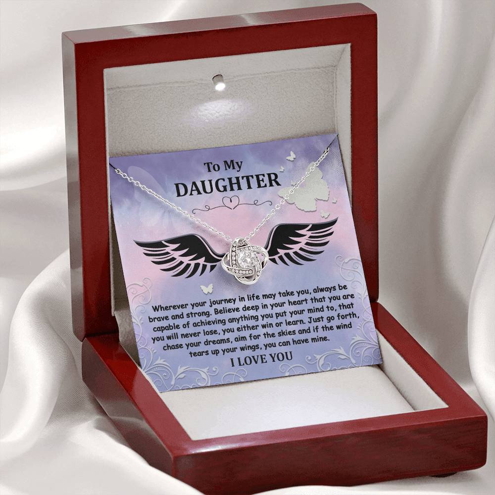 To My Daughter - Brave And Strong - Angel Wings - Love Knot LN, DAU0000015LN - Sweet Yasmin 21
