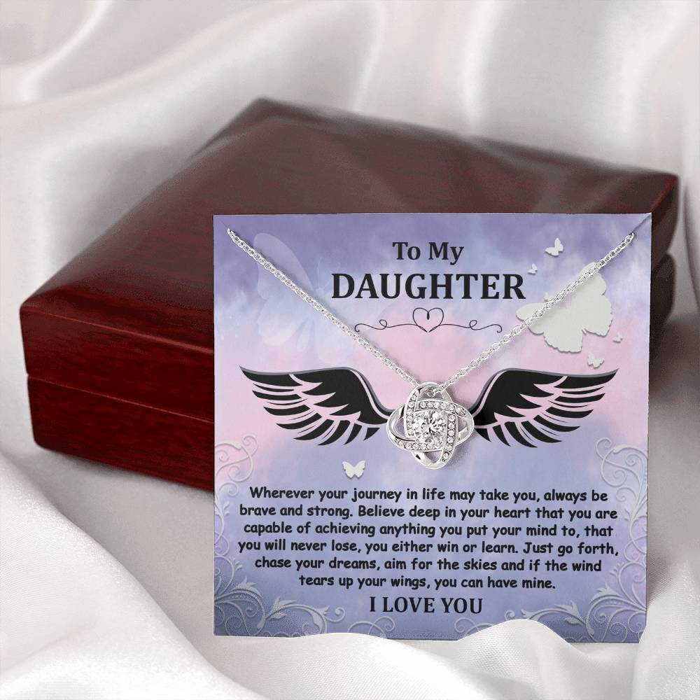 To My Daughter - Brave And Strong - Angel Wings - Love Knot LN, DAU0000015LN - Sweet Yasmin 21
