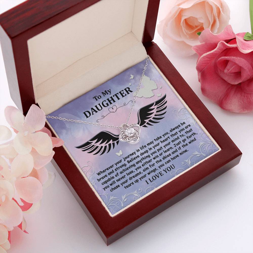 To My Daughter - Brave And Strong - Angel Wings - Love Knot LN, DAU0000015LN - Sweet Yasmin 21