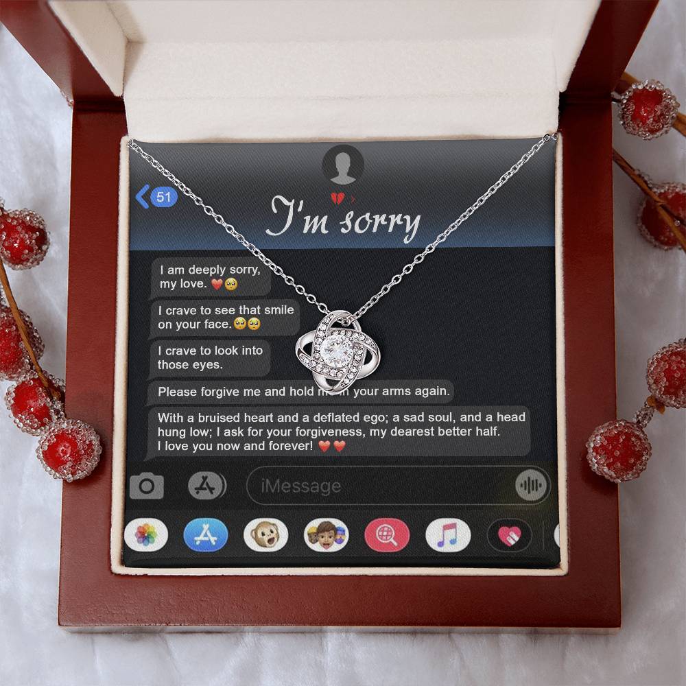 I'm Sorry - Forgive Me - Rebuild Our Connection  - Love Knot Silver Necklace LN, APZ0000021LN