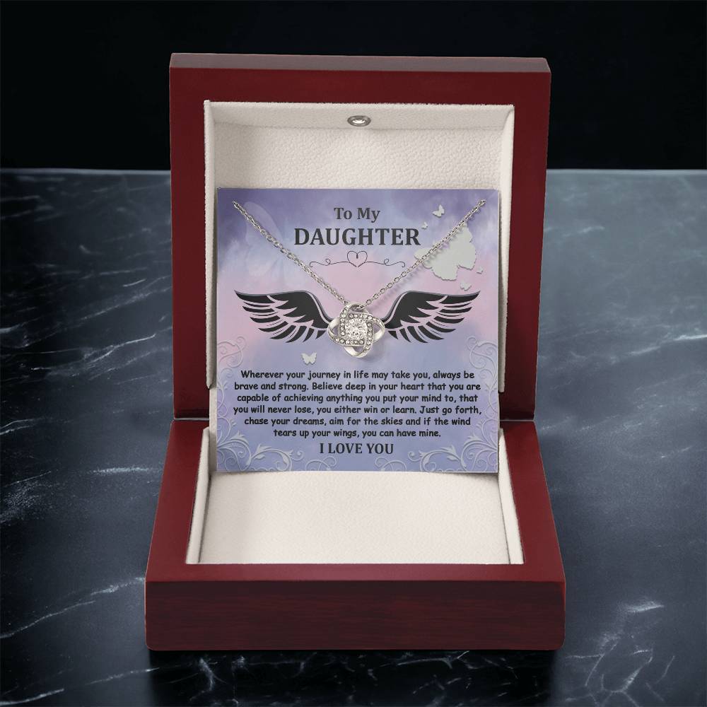To My Daughter - Brave And Strong - Angel Wings - Love Knot LN, DAU0000015LN - Sweet Yasmin 21