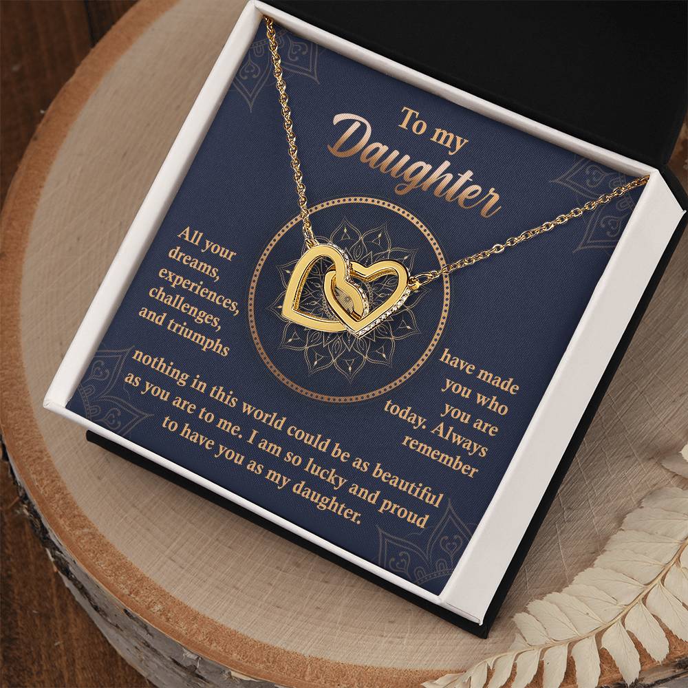 To My Daughter - All Your Dreams - Interlocking Hearts Necklace IH, DAU0000004IH - Sweet Yasmin 21
