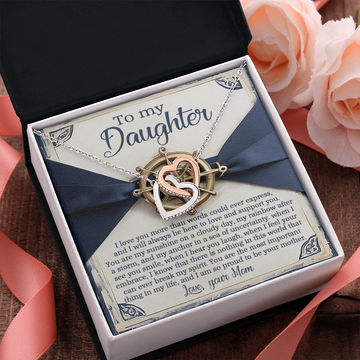 My Daughter - Love You More Than Words Could Express - Always Be Here To Love & Support You - Most Important Thing In My Life - So Proud To Be Your Mother - Interlocking Hearts Necklace IH, DAU0000148IH