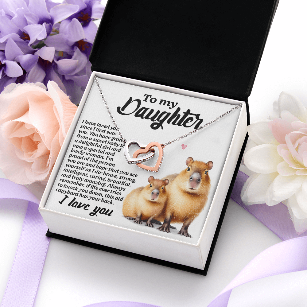 My Daughter - Loved You Since I First Saw You - Grown From A Sweet Baby To A Delightful Girl & A Special And Lovely Woman - I Love You - Interlocking Hearts Necklace IH, DAU0000130IH