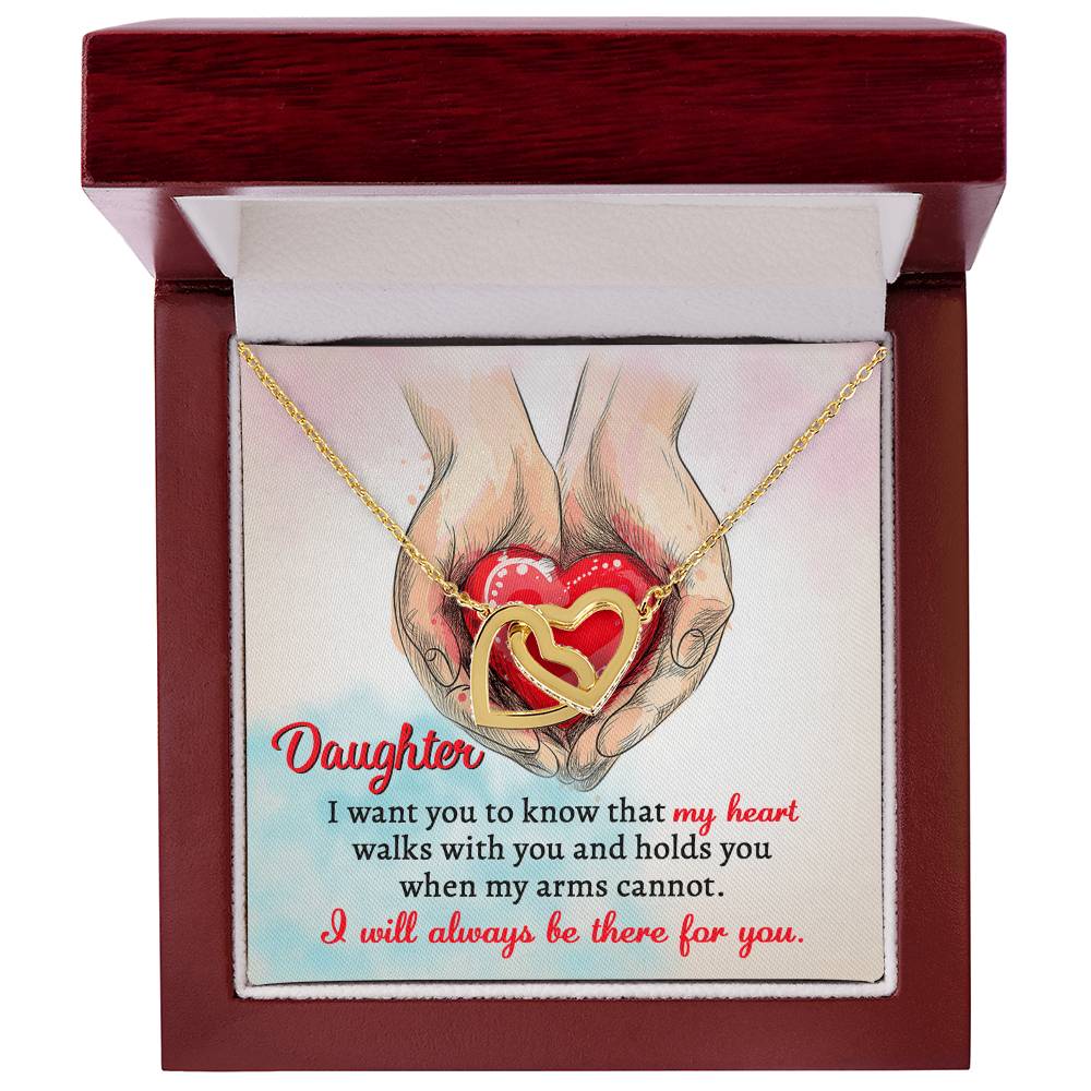 Daughter - I Will Always Be There - Interlocking Hearts Necklace IH, DAU0000005IH