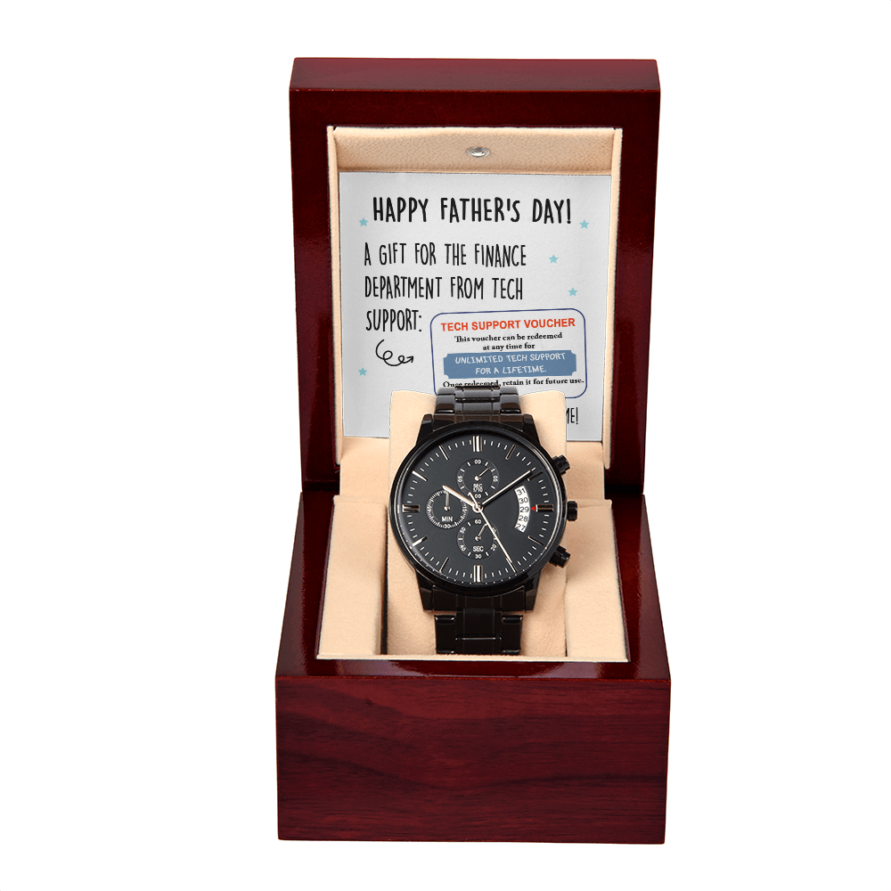 Happy Father's Day - Gift For The Finance Department From Tech Support - Unlimited Tech Support - Metal Chronograph Watch WAT, FDY000007WAT