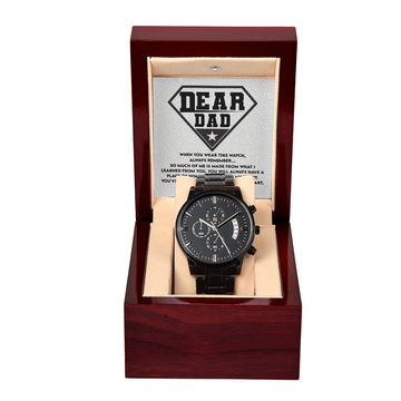 Dear Dad - When You Wear This Watch Always Remember - Always Have A Place Of Honor Deep Within My Heart - You've Been My Hero - I Love You - Metal Chronograph Watch WAT, DAD0000009WAT