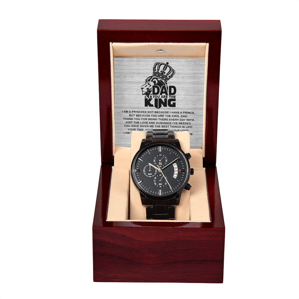 Dad - I'm A Princess, Because You Are The King, Dad - Thank You For Being There Every Day With Just The Love & Guidance I Needed - Truly Grateful To Have You In My Life - Love You With All My Heart - Metal Chronograph Watch WAT, DAD0000067WAT