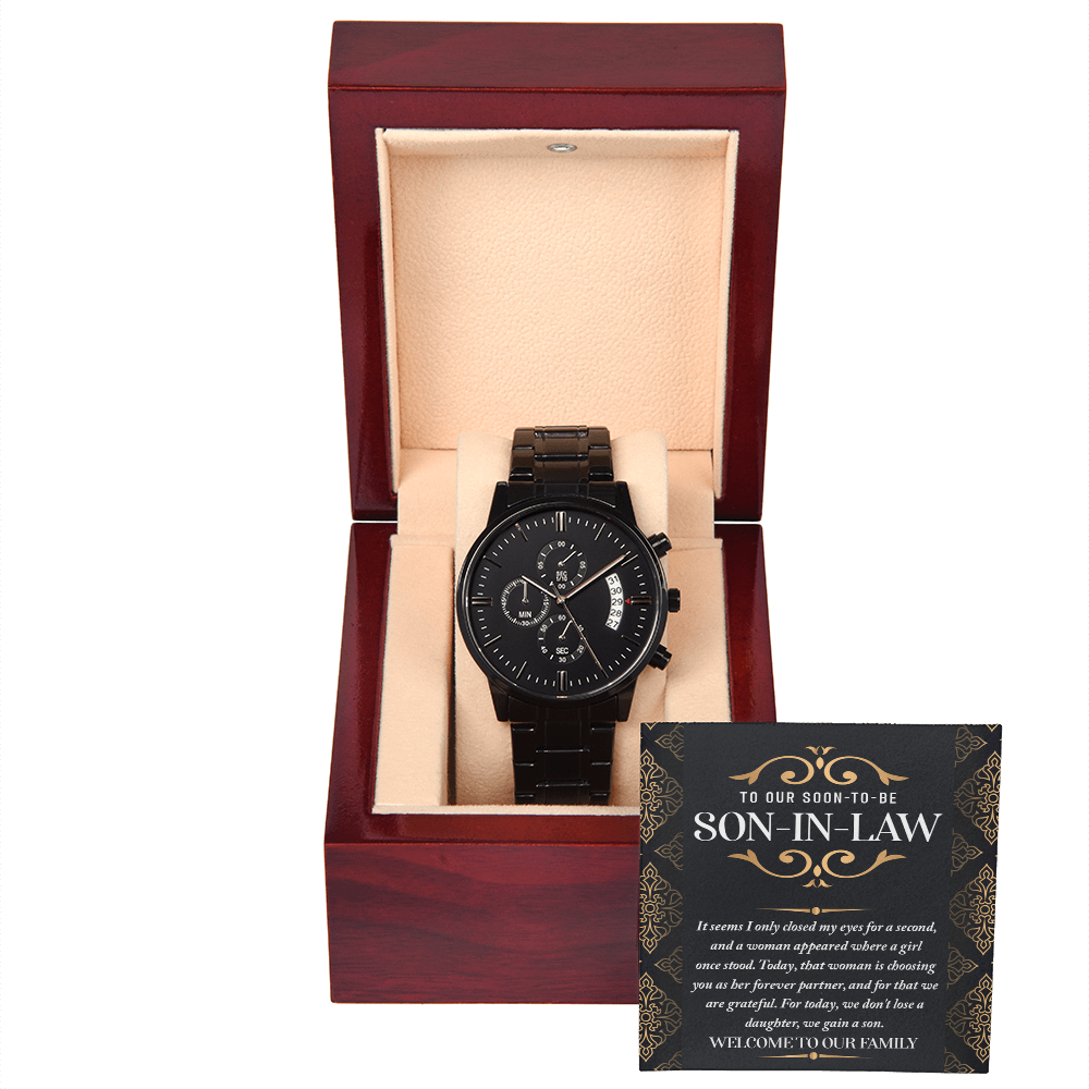 Our Soon To Be Son-In-Law - Choosing You As Her Forever Partner - For That We Are Grateful - We Don't Lose A Daughter, We Gain A Son - Welcome To Our Family - Metal Chronograph Watch WAT, SIL0000002WAT