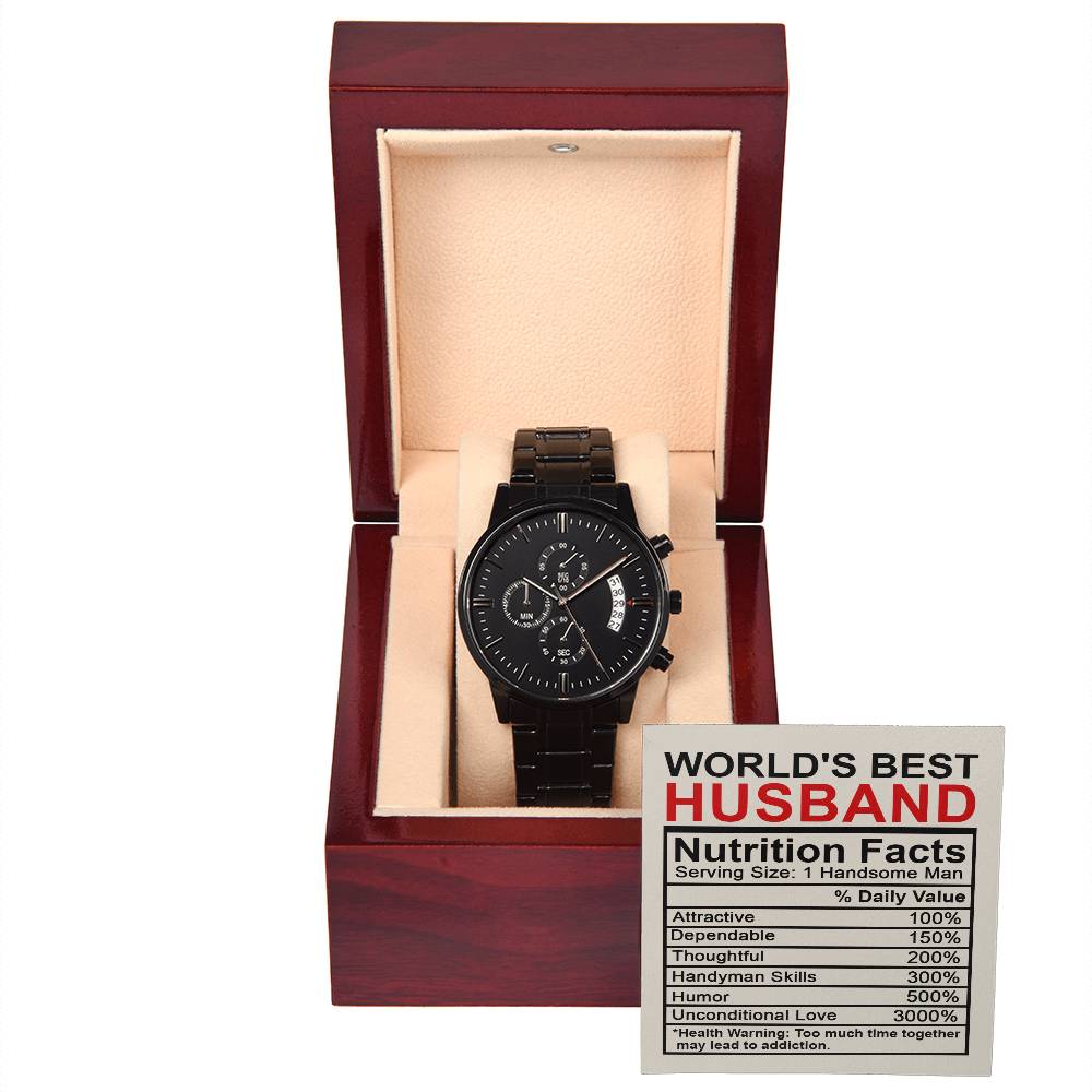 World's Best Husband - Nutrition Facts - Chronograph Watch WATHUS000003