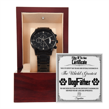 The World's Greatest Dog Father - To Acknowledge How Much You Are Loved & Appreciated - Metal Chronograph Watch WAT, DAD0000074WAT