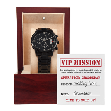 VIP Mission - Operation Groomsman - Entails An Awesome Bachelor Party & An Unforgettable Wedding - Time To Suit Up - Metal Chronograph Watch WAT, BMN000008WAT