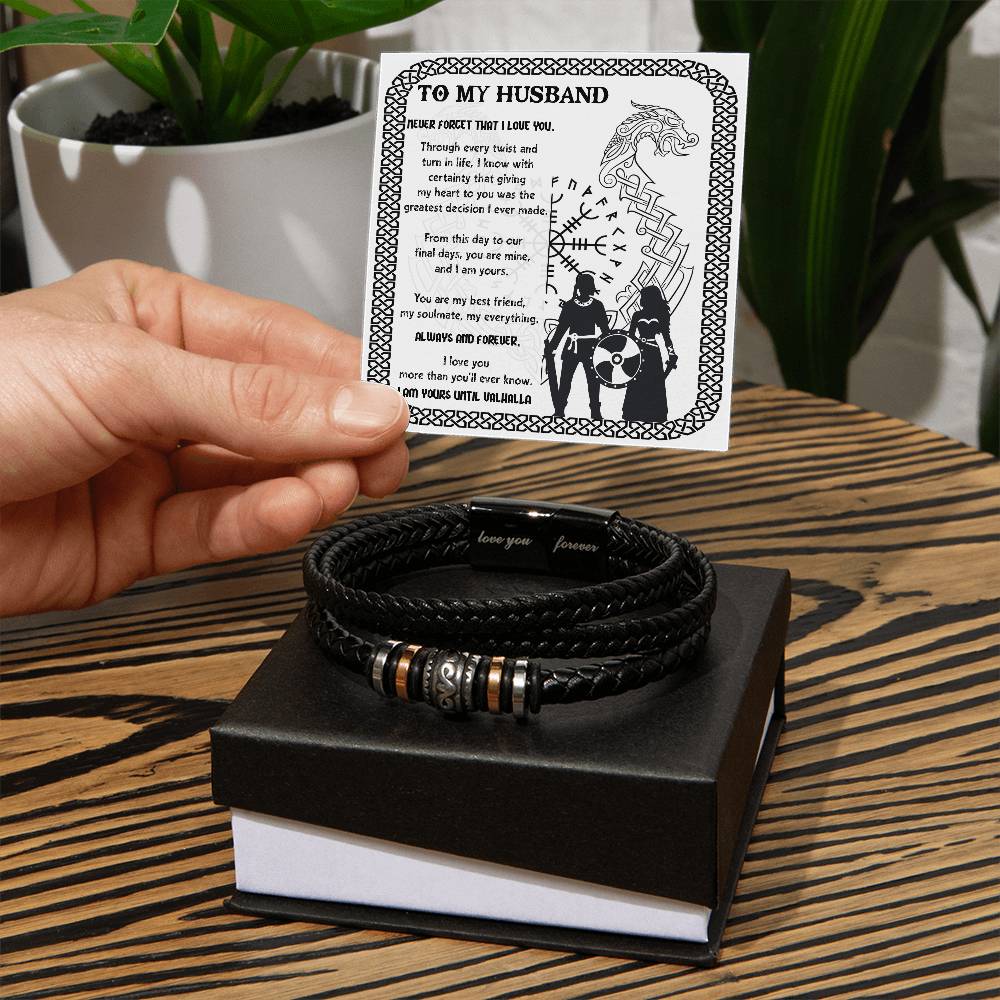 To My Husband - I'm Yours - Leather Bracelet