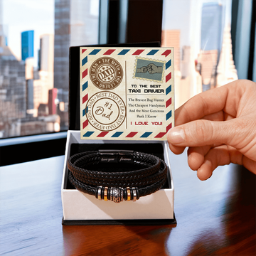 No.1 Dad - Best Dad Ever - The Man, The Myth, The Legend - Best Taxi Driver, Bravest Bug Hunter, Cheapest Handyman & Most Generous Bank I Know - I Love You - Bracelet BR, DAD0000061BR