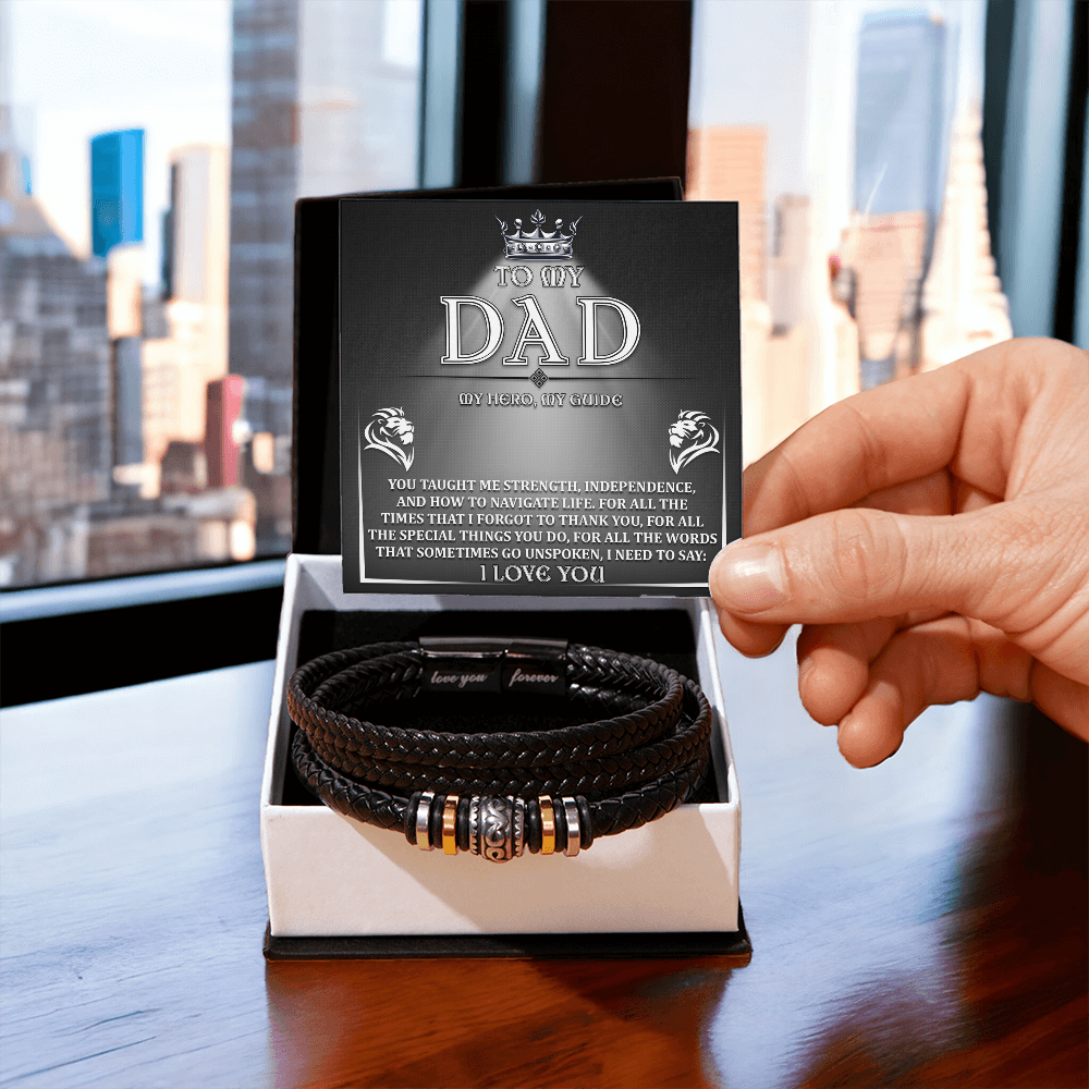 Dad - My Hero, My Guide - Taught Me Strength, Independence - ForAll The Special Things You Do - ForAll The Words That Go Unspoken - I Love You - Bracelet BR, DAD0000025BR