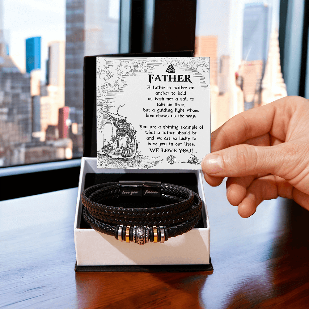 A Father Is A Guiding Light - Whose Love Shows Us The Way - Shining Example Of What A Father Should Be - We Are So Lucky To Have You In Our Lives - We Love You - Bracelet BR, DAD0000005BR