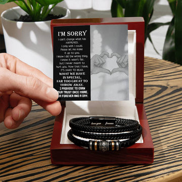 I'm Sorry - Wish I Could Change It Back - Love You Forever And Always  - Mens Bracelet MB, APZ0000039MB