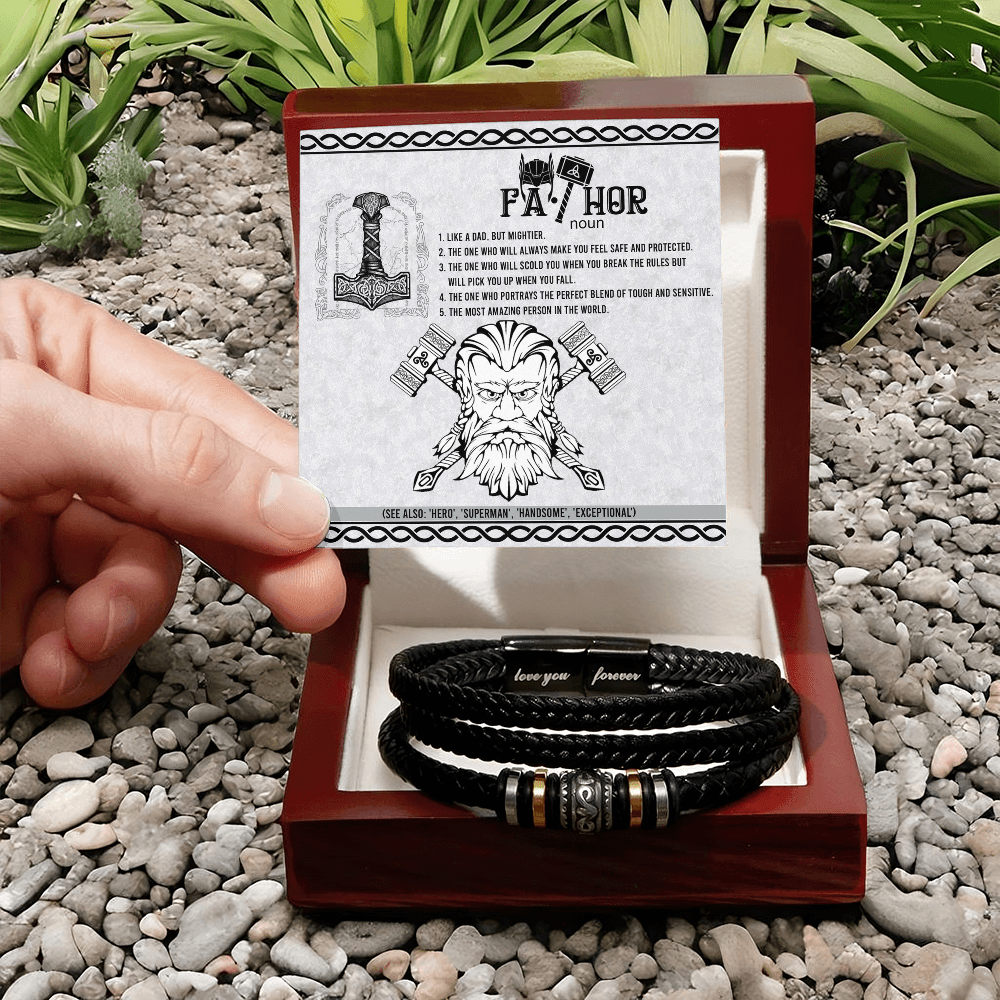 FaThor - A Dad But Mightier - Always Feel Safe & Protected - Perfect Blend Of Tough & Sensitive - Most Amazing Person In The World - Bracelet BR, DAD0000071BR