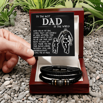Best Dad In The World - With You By My Side, Am Capable Of Doing Anything - Thank You For Your Never-Ending Patience, Love & Encouragement - Love You So Much - Bracelet BR, DAD0000010BR