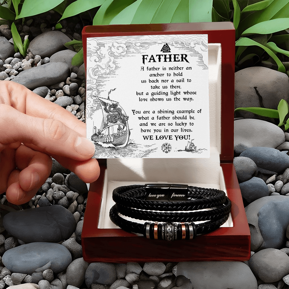 A Father Is A Guiding Light - Whose Love Shows Us The Way - Shining Example Of What A Father Should Be - We Are So Lucky To Have You In Our Lives - We Love You - Bracelet BR, DAD0000005BR