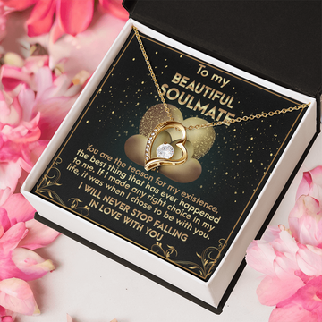 My Beautiful Soulmate - You Are The Reason For My Existence - The Best Thing That Has Ever Happened - Made Right Choice To Be With You - Never Stop Falling In Love With You - Forever Love Heart Necklace FL, SMT0000014FL