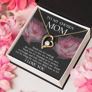 Bonus Mom - Chosen Mom - Love Me As Your Own - Mom You Didn't Have To Be - Love You - Forever Love Heart Necklace FL, BOM0000003FL