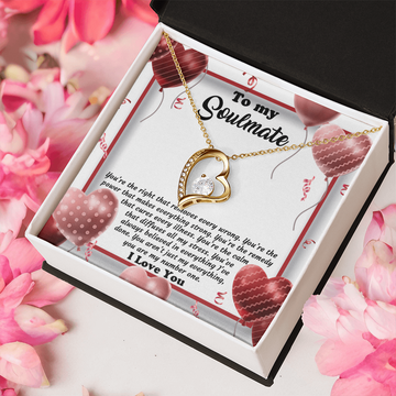 My Soulmate - You're The Calm That Diffuses My Stress - Always Believed In Everything - You Aren't Just My Everything - You Are My Number One - I Love You - Forever Love Heart Necklace FL, SMT0000009FL