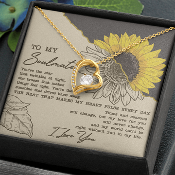 My Soulmate - You're The Star That Twinkles At Night - The Breeze That Makes Things Feel Right - Sunshine That Drives The Blues Away - Makes My Heart Pulse Every Day - I Love You - Forever Love Heart Necklace FL, SMT0000022FL