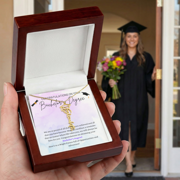 Congratulations On Bachelor's Degree - Bright Future - Full Of Opportunities And Adventure - Graduation Cap Name Necklace GC, GRD0000004GC