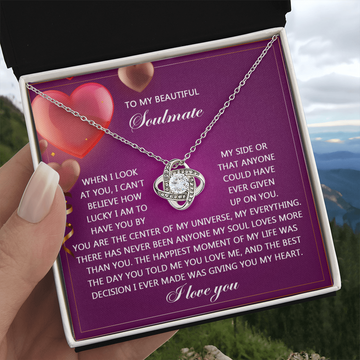 love knot necklace gift for mom