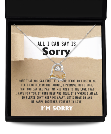 I'm Sorry - Find In Your Heart To Forgive Me - Don't Keep Me Apart - Be Happy Together - Forever In Love - Love Dancing Necklace LD, APZ0000068LD