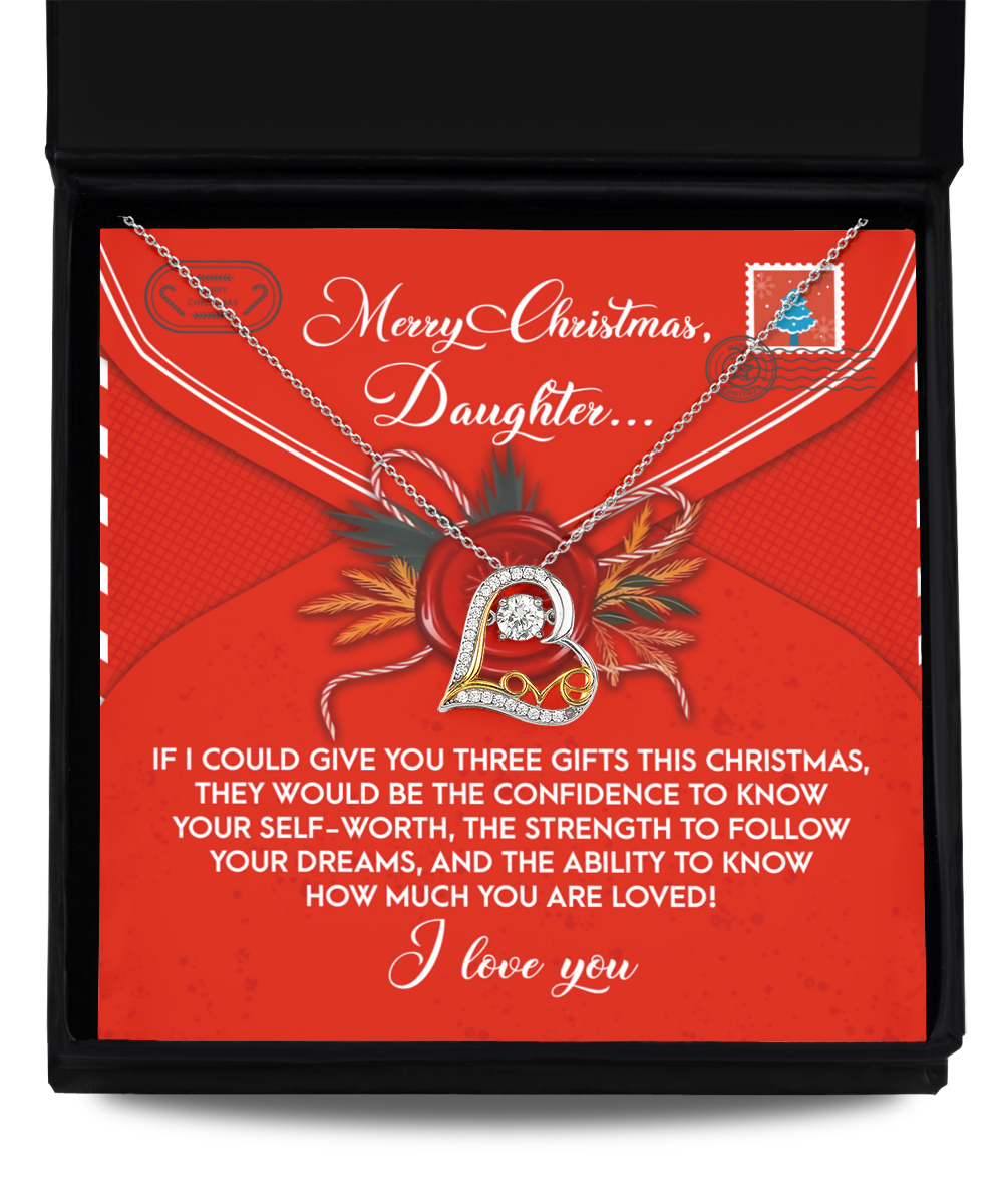 Daughter - This Christmas - Confidence To Know Your Self-Worth - Strength To Follow Your Dreams - How Much You Are Loved - I Love You - Love Dancing Necklace LD, DAU0000074LD