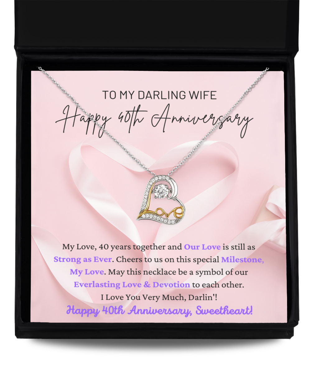 To My Darling Wife - Everlasting Love & Devotion - Special Milestone - Happy 40th Anniversary - Love Dancing Necklace LD, ANWM000008LD