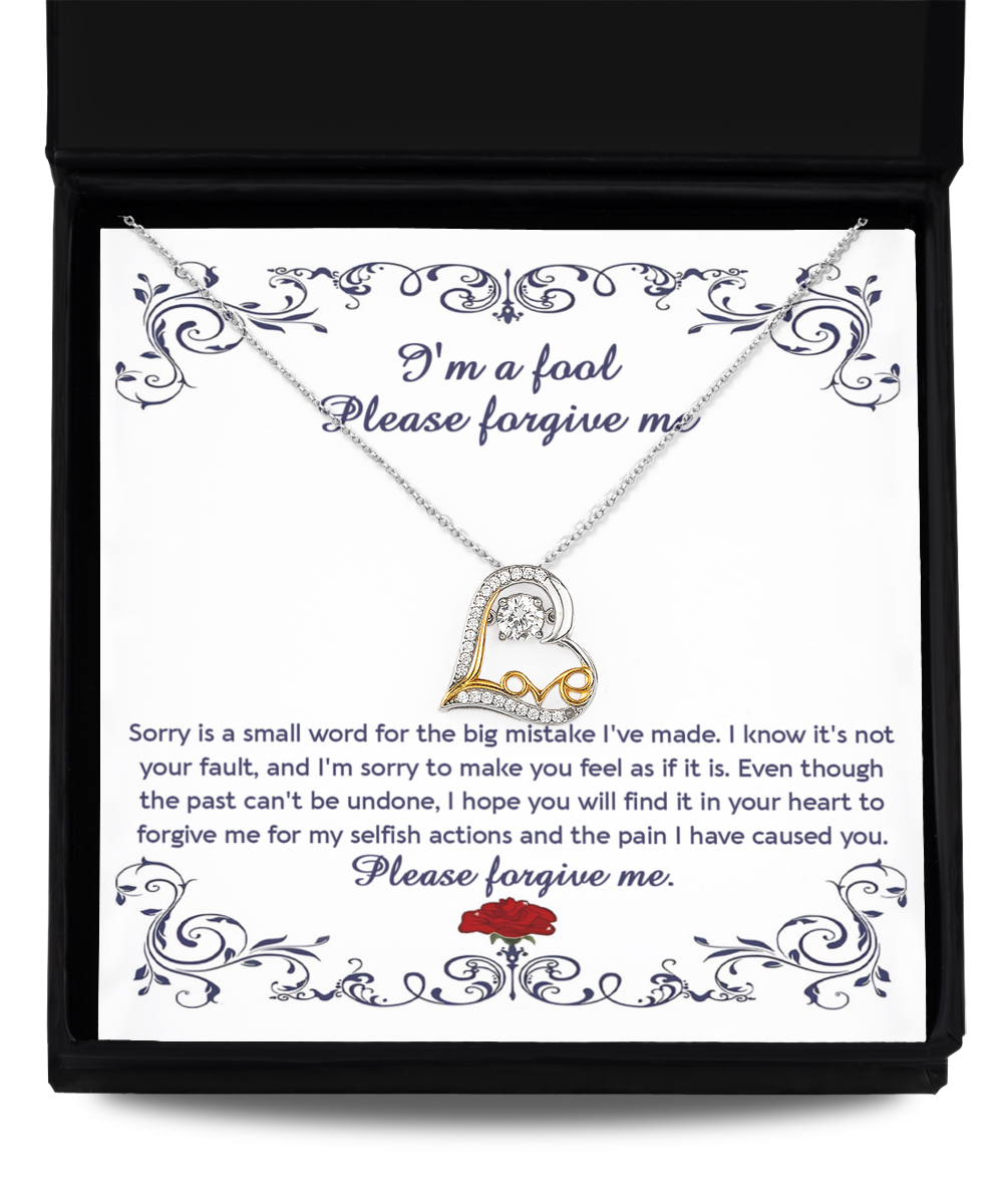 Sorry - I'm A Fool - Please Forgive Me  - Love Dancing Necklace LD, APZ0000010LD